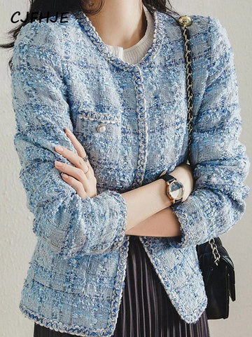 Long Sleeve Fashion Tweed Blazer/ Jackets Women Spring Winter - American Thistle Long Sleeve Fashion Tweed Blazer/ Jackets Women Spring Winter