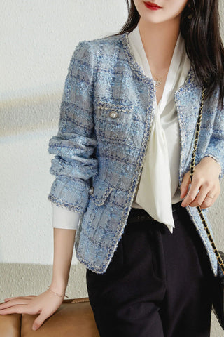 Long Sleeve Fashion Tweed Blazer/ Jackets Women Spring Winter - American Thistle Long Sleeve Fashion Tweed Blazer/ Jackets Women Spring Winter