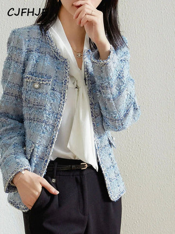 Long Sleeve Fashion Tweed Blazer/ Jackets Women Spring Winter - American Thistle Long Sleeve Fashion Tweed Blazer/ Jackets Women Spring Winter