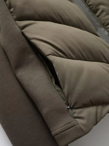 Long sleeve Puffer Standing Collar Hooded Jacket Sport - American Thistle Long sleeve Puffer Standing Collar Hooded Jacket Sport