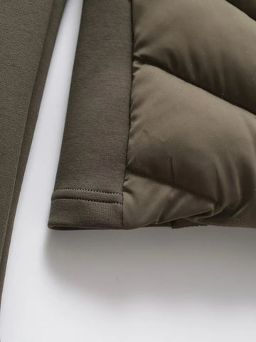 Long sleeve Puffer Standing Collar Hooded Jacket Sport - American Thistle Long sleeve Puffer Standing Collar Hooded Jacket Sport