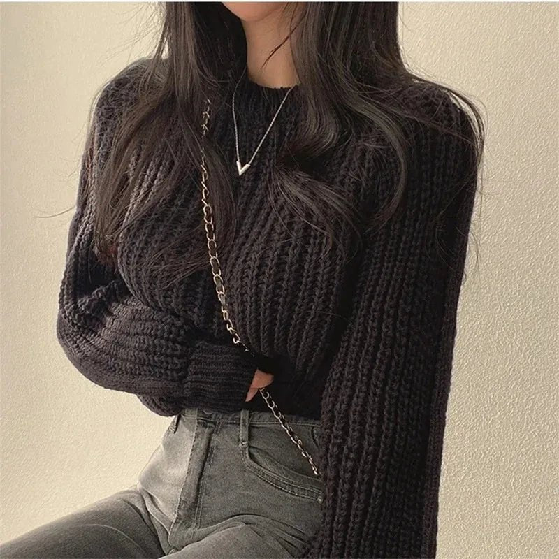 Loose Long Sleeve Women Sweater Knitwear Soft Warm Tops - American Thistle Loose Long Sleeve Women Sweater Knitwear Soft Warm Tops