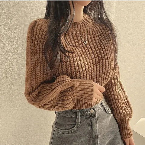 Loose Long Sleeve Women Sweater Knitwear Soft Warm Tops - American Thistle Loose Long Sleeve Women Sweater Knitwear Soft Warm Tops