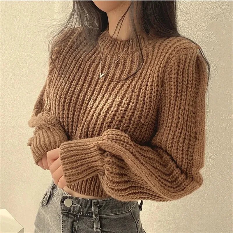Loose Long Sleeve Women Sweater Knitwear Soft Warm Tops - American Thistle Loose Long Sleeve Women Sweater Knitwear Soft Warm Tops
