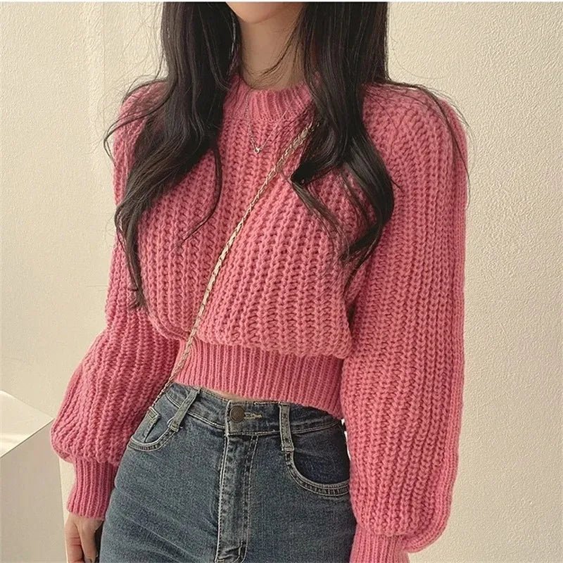 Loose Long Sleeve Women Sweater Knitwear Soft Warm Tops - American Thistle Loose Long Sleeve Women Sweater Knitwear Soft Warm Tops