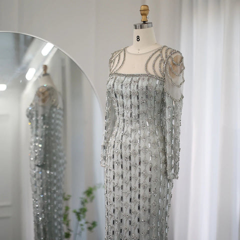 Luxury Sage Green Evening Dress Mermaid Elegant - American Thistle Luxury Sage Green Evening Dress Mermaid Elegant