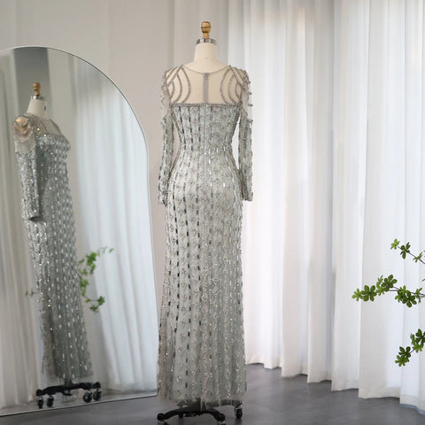 Luxury Sage Green Evening Dress Mermaid Elegant - American Thistle Luxury Sage Green Evening Dress Mermaid Elegant