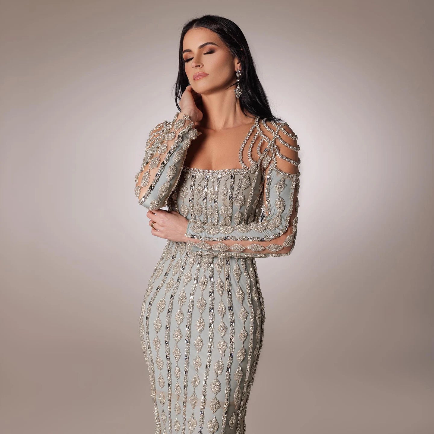 Luxury Sage Green Evening Dress Mermaid Elegant - American Thistle Luxury Sage Green Evening Dress Mermaid Elegant