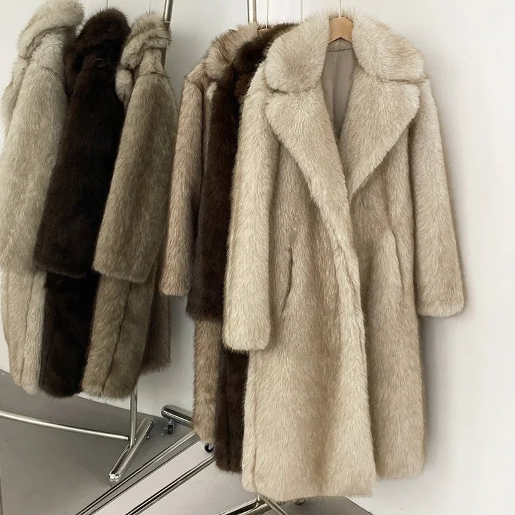 Mueyeruho 2025 Winter Women Faux Fur Jacket Coat Solid Khaki Long Sleeve Thick Warm Overcoat Outwear Fluffy Coat For Women - American Thistle Mueyeruho 2025 Winter Women Faux Fur Jacket Coat Solid Khaki Long Sleeve Thick Warm Overcoat Outwear Fluffy Coat For Women