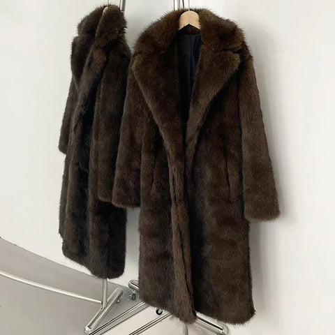 Mueyeruho 2025 Winter Women Faux Fur Jacket Coat Solid Khaki Long Sleeve Thick Warm Overcoat Outwear Fluffy Coat For Women - American Thistle Mueyeruho 2025 Winter Women Faux Fur Jacket Coat Solid Khaki Long Sleeve Thick Warm Overcoat Outwear Fluffy Coat For Women