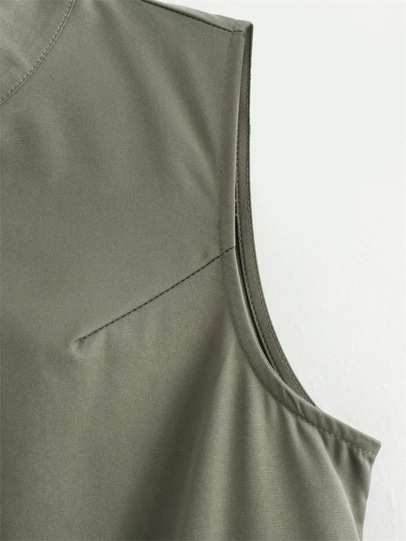 MUJER Zipper Long Dress Woman Pleated Sleeveless Bodycon Dress Summer Elegant Party Dresse - American Thistle MUJER Zipper Long Dress Woman Pleated Sleeveless Bodycon Dress Summer Elegant Party Dresse