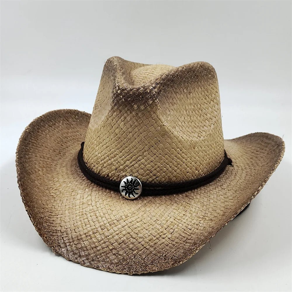 New Denim Hat Tie Dyed Straw Hat Star Jazz Straw Hat American Western Denim Hat Fashion - American ThistleNew Denim Hat Tie Dyed Straw Hat Star Jazz Straw Hat American Western Denim Hat Fashion