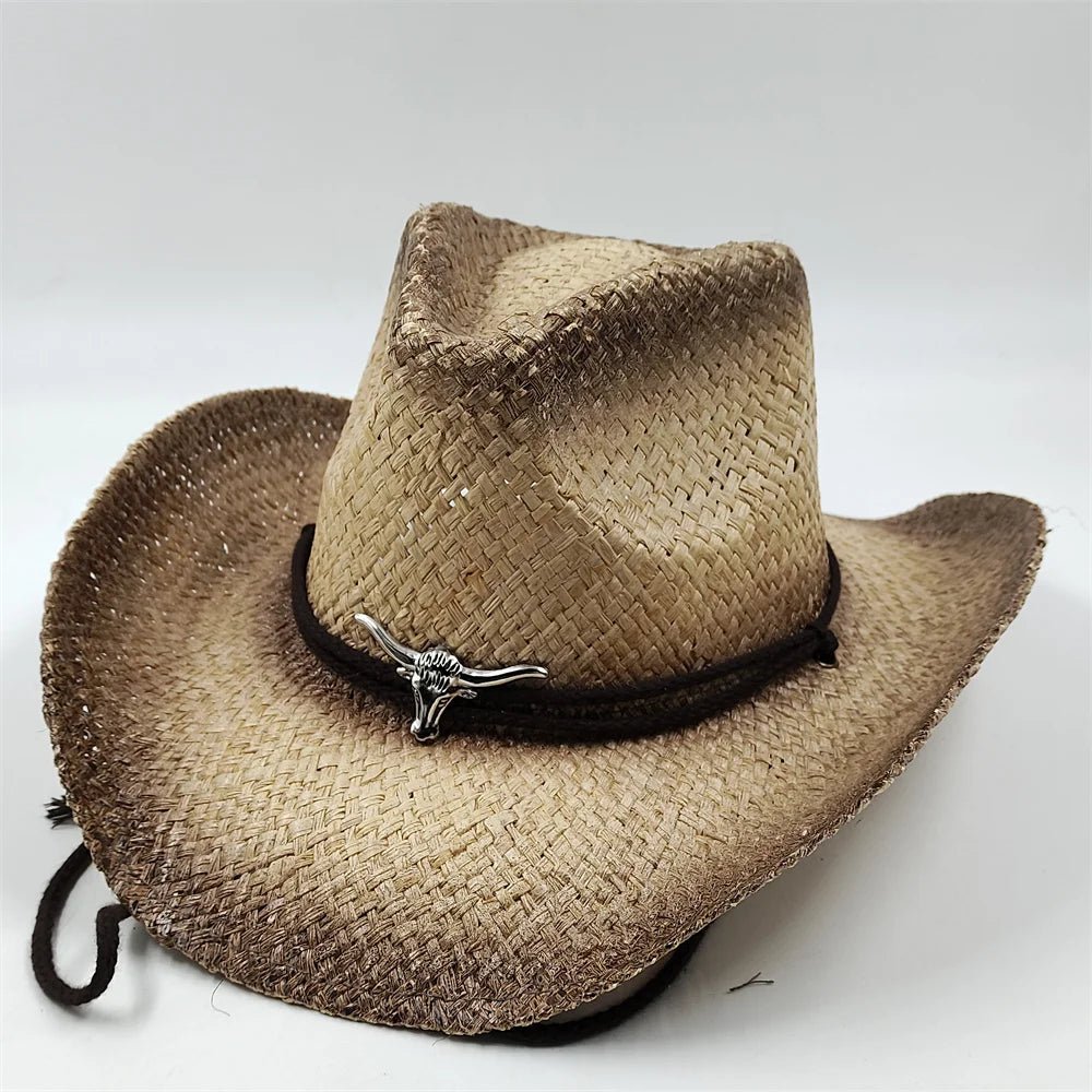 New Denim Hat Tie Dyed Straw Hat Star Jazz Straw Hat American Western Denim Hat Fashion - American ThistleNew Denim Hat Tie Dyed Straw Hat Star Jazz Straw Hat American Western Denim Hat Fashion