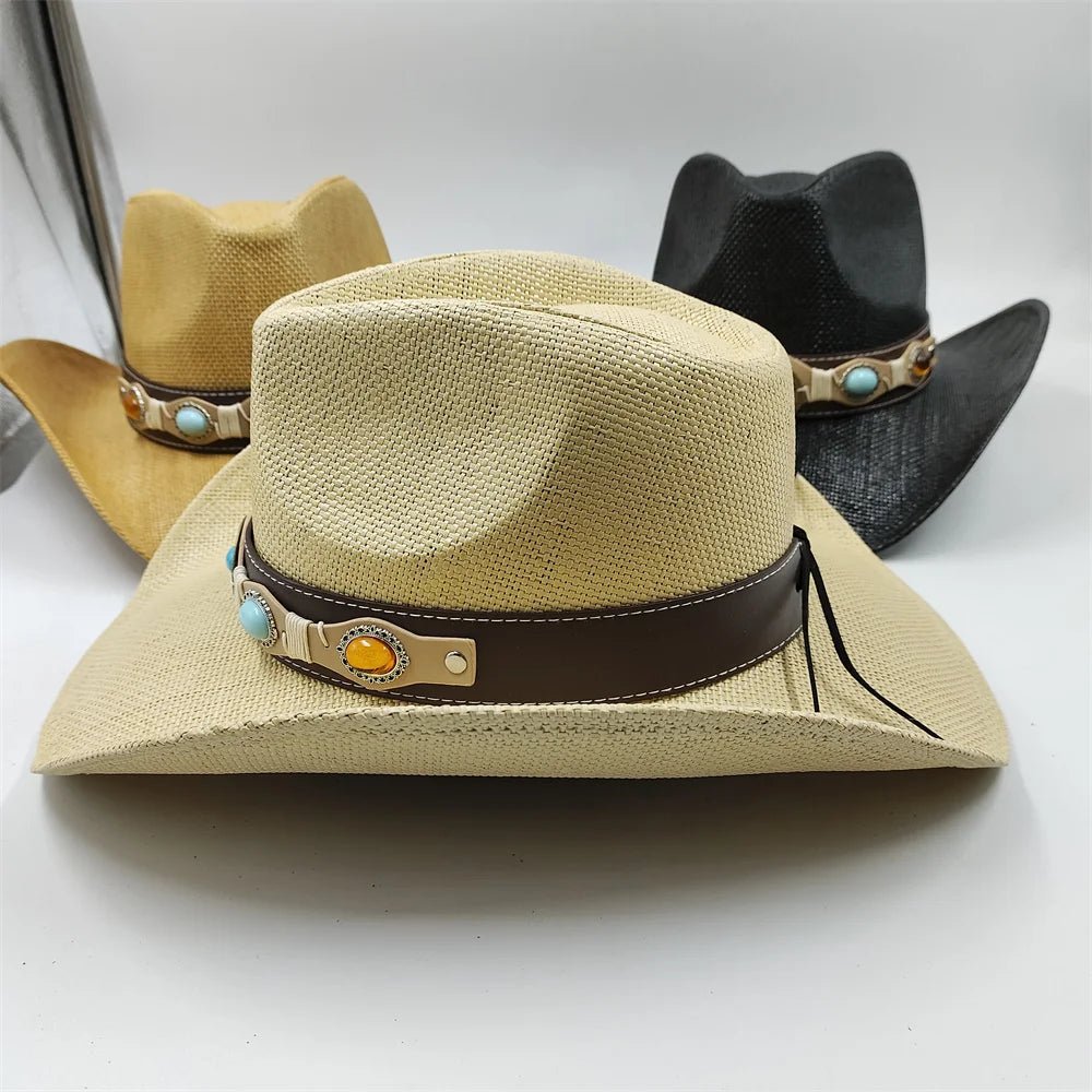 New Denim Hat Tie Dyed Straw Hat Star Jazz Straw Hat American Western Denim Hat Fashion - American ThistleNew Denim Hat Tie Dyed Straw Hat Star Jazz Straw Hat American Western Denim Hat Fashion