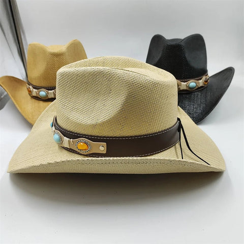 New Denim Hat Tie Dyed Straw Hat Star Jazz Straw Hat American Western Denim Hat Fashion - American ThistleNew Denim Hat Tie Dyed Straw Hat Star Jazz Straw Hat American Western Denim Hat Fashion