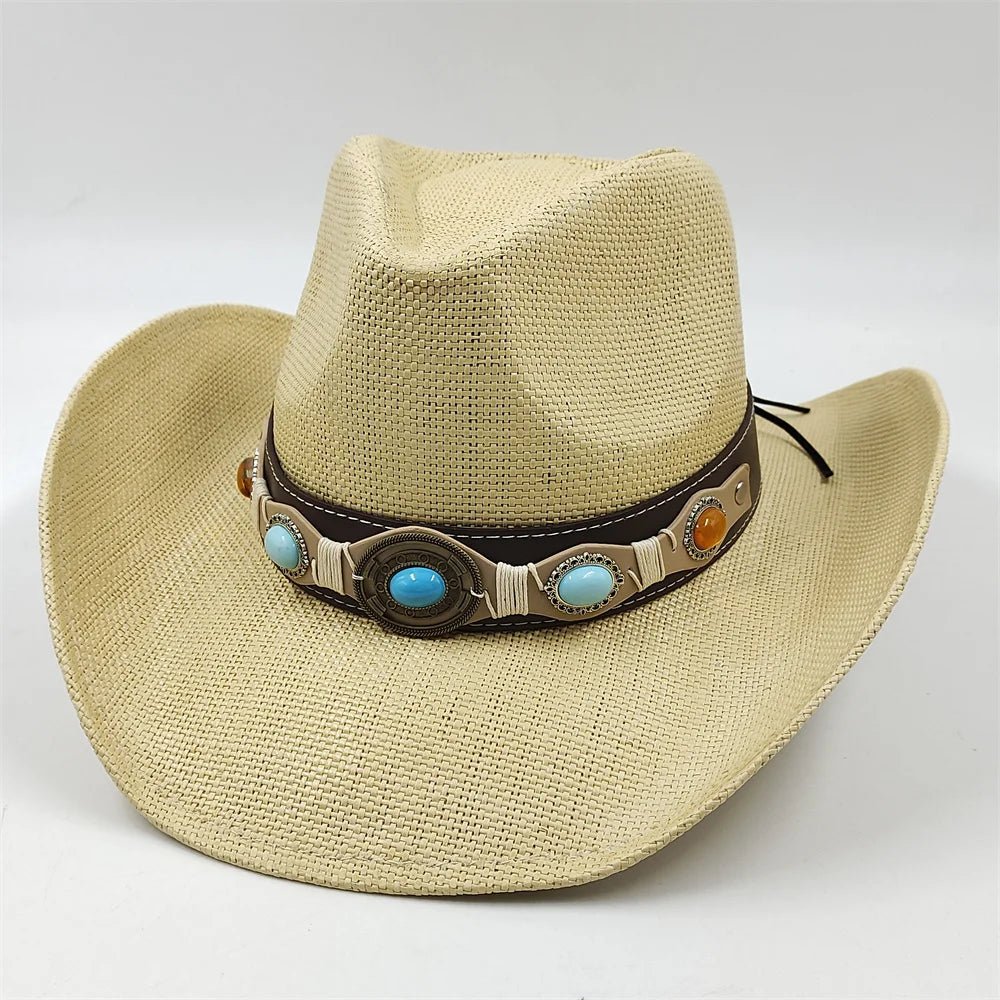 New Denim Hat Tie Dyed Straw Hat Star Jazz Straw Hat American Western Denim Hat Fashion - American ThistleNew Denim Hat Tie Dyed Straw Hat Star Jazz Straw Hat American Western Denim Hat Fashion