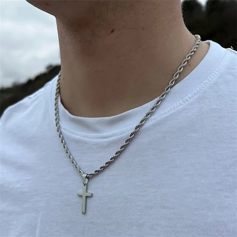 New Stainless Steel Cross Pendant Necklace for Woman - American ThistleNew Stainless Steel Cross Pendant Necklace for Woman