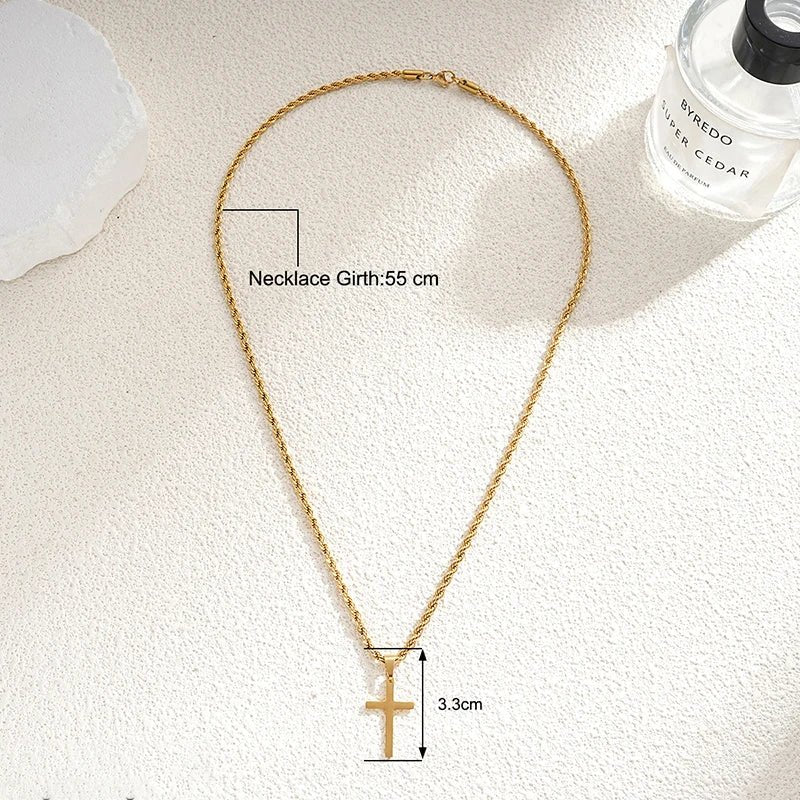 New Stainless Steel Cross Pendant Necklace for Woman - American ThistleNew Stainless Steel Cross Pendant Necklace for Woman