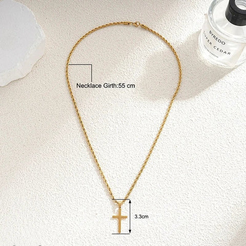 New Stainless Steel Cross Pendant Necklace for Woman - American ThistleNew Stainless Steel Cross Pendant Necklace for Woman