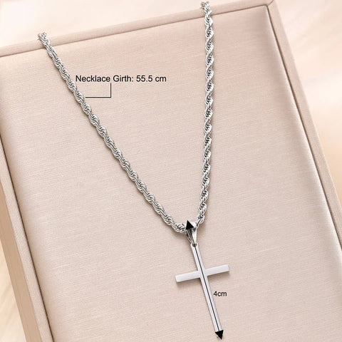 New Stainless Steel Cross Pendant Necklace for Woman - American ThistleNew Stainless Steel Cross Pendant Necklace for Woman