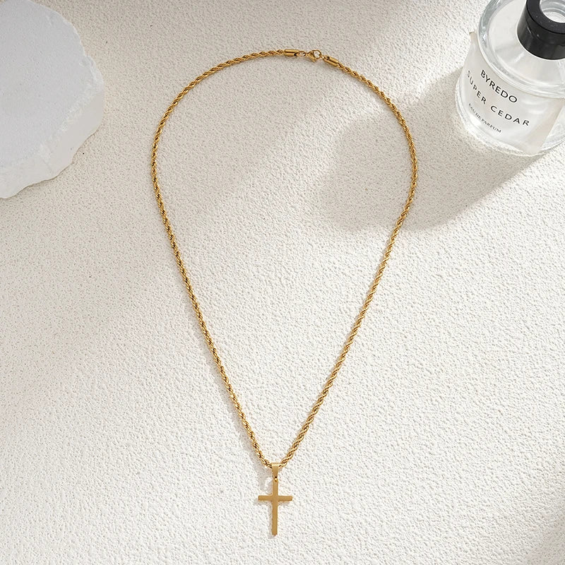 New Stainless Steel Cross Pendant Necklace for Woman - American ThistleNew Stainless Steel Cross Pendant Necklace for Woman
