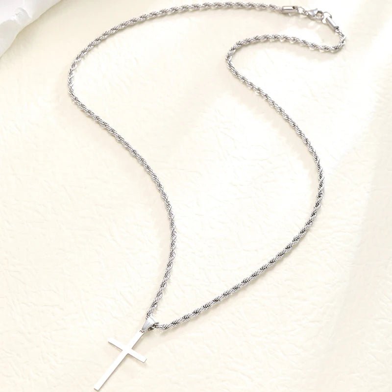 New Stainless Steel Cross Pendant Necklace for Woman - American ThistleNew Stainless Steel Cross Pendant Necklace for Woman