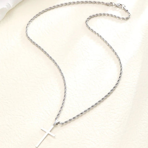 New Stainless Steel Cross Pendant Necklace for Woman - American ThistleNew Stainless Steel Cross Pendant Necklace for Woman