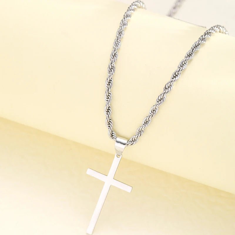 New Stainless Steel Cross Pendant Necklace for Woman - American ThistleNew Stainless Steel Cross Pendant Necklace for Woman
