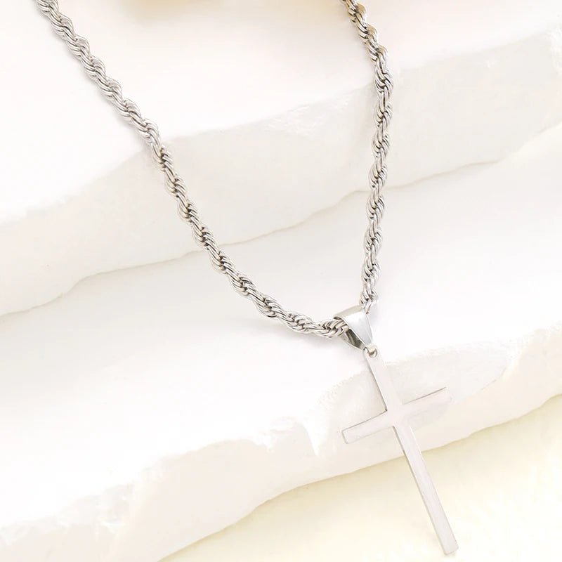 New Stainless Steel Cross Pendant Necklace for Woman - American ThistleNew Stainless Steel Cross Pendant Necklace for Woman