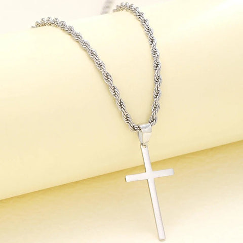 New Stainless Steel Cross Pendant Necklace for Woman - American ThistleNew Stainless Steel Cross Pendant Necklace for Woman
