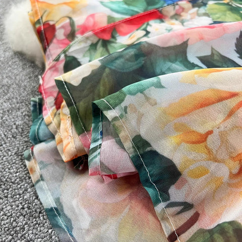 Off the Shoulder Sexy Beach Party Dress Summer Ruffles Slash Neck Chiffon Maxi Sundress Vacation Floral Print Long Vestidos - American Thistle Off the Shoulder Sexy Beach Party Dress Summer Ruffles Slash Neck Chiffon Maxi Sundress Vacation Floral Print Long Vestidos