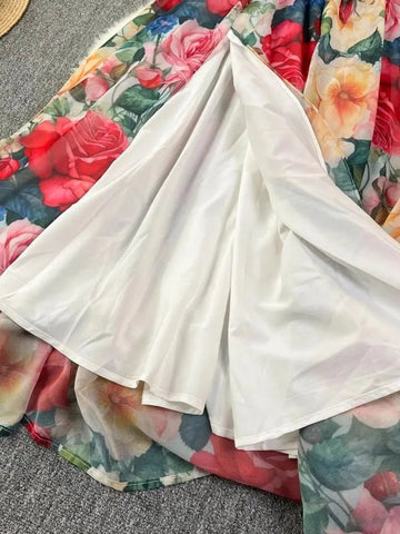 Off the Shoulder Sexy Beach Party Dress Summer Ruffles Slash Neck Chiffon Maxi Sundress Vacation Floral Print Long Vestidos - American Thistle Off the Shoulder Sexy Beach Party Dress Summer Ruffles Slash Neck Chiffon Maxi Sundress Vacation Floral Print Long Vestidos