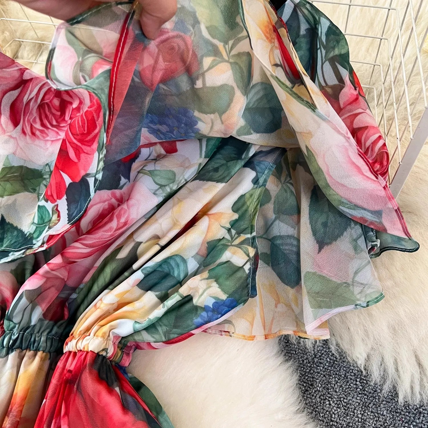 Off the Shoulder Sexy Beach Party Dress Summer Ruffles Slash Neck Chiffon Maxi Sundress Vacation Floral Print Long Vestidos - American Thistle Off the Shoulder Sexy Beach Party Dress Summer Ruffles Slash Neck Chiffon Maxi Sundress Vacation Floral Print Long Vestidos