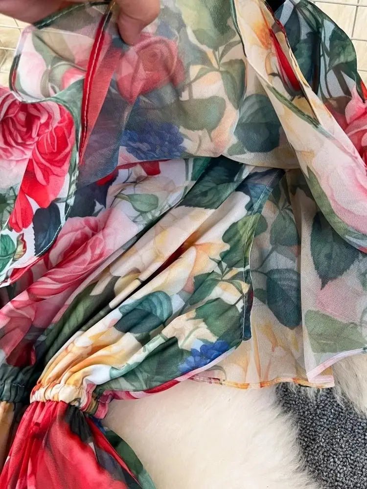 Off the Shoulder Sexy Beach Party Dress Summer Ruffles Slash Neck Chiffon Maxi Sundress Vacation Floral Print Long Vestidos - American Thistle Off the Shoulder Sexy Beach Party Dress Summer Ruffles Slash Neck Chiffon Maxi Sundress Vacation Floral Print Long Vestidos