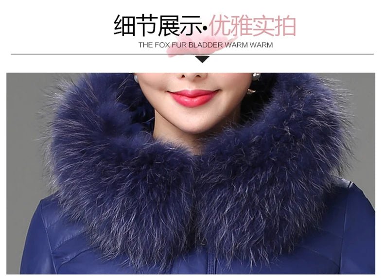 Over - The - Knee Long Puffer Down Jacket with Faux Fur Collar - American Thistle Over - The - Knee Long Puffer Down Jacket with Faux Fur Collar