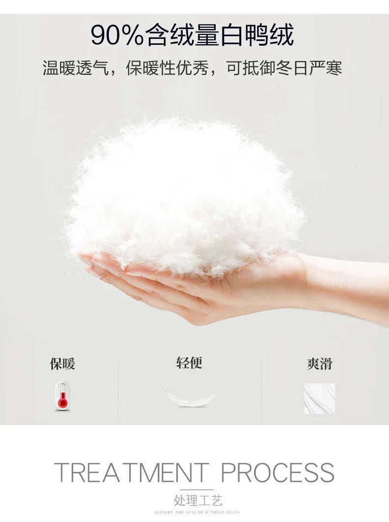 Over - The - Knee Long Puffer Down Jacket with Faux Fur Collar - American Thistle Over - The - Knee Long Puffer Down Jacket with Faux Fur Collar