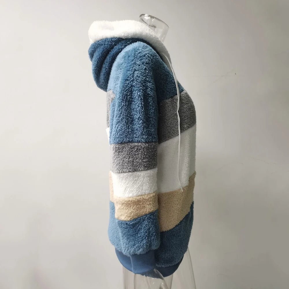 Oversized Jacket for Women Coat 2025 Autumn Winter Warm Plush Pocket Hooded Streetwear Loose Lady Zipper Cashmere Outerwear Coat - American Thistle Oversized Jacket for Women Coat 2025 Autumn Winter Warm Plush Pocket Hooded Streetwear Loose Lady Zipper Cashmere Outerwear Coat