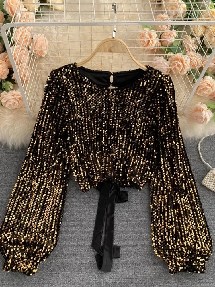 Party Blouse Tops Female Fashion Sequin Sexy Holiday - American Thistle Party Blouse Tops Female Fashion Sequin Sexy Holiday