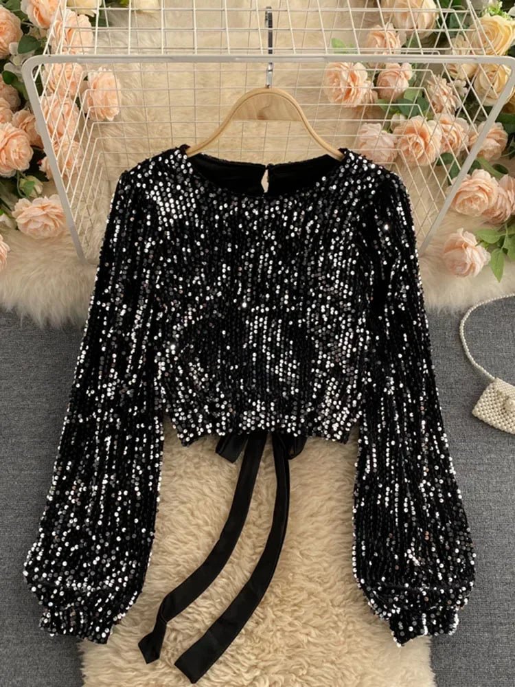 Party Blouse Tops Female Fashion Sequin Sexy Holiday - American Thistle Party Blouse Tops Female Fashion Sequin Sexy Holiday