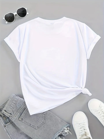 Patriotic American Flag Print T-Shirt - Woman's Casual Crew Neck Short Sleeve Stretchy Washable - Perfect for Independence - American ThistlePatriotic American Flag Print T-Shirt - Woman's Casual Crew Neck Short Sleeve Stretchy Washable - Perfect for Independence