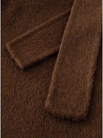 Petite Straight Shoulder White Camel Wool Coat Women - American Thistle Petite Straight Shoulder White Camel Wool Coat Women