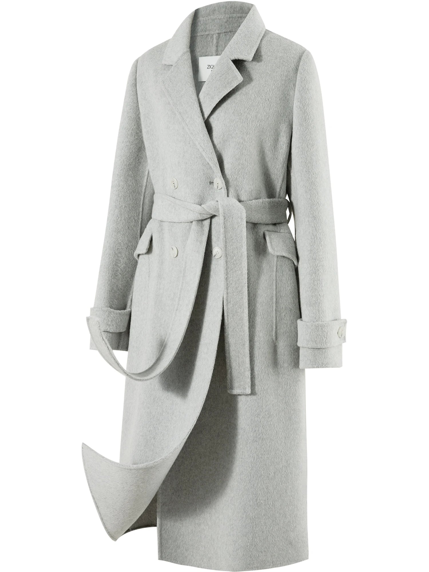 Petite Straight Shoulder White Camel Wool Coat Women - American Thistle Petite Straight Shoulder White Camel Wool Coat Women