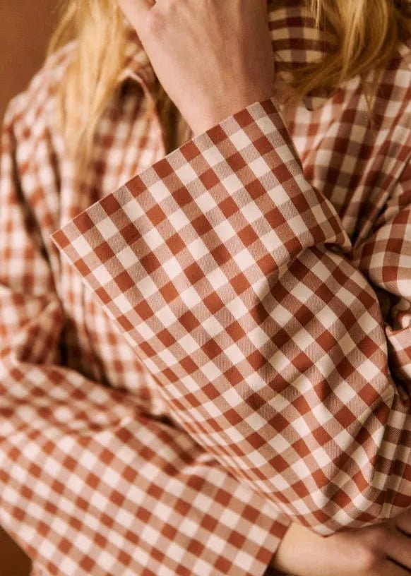 Red Plaid Long Trench Coat Women Casual Lapel Single Breasted Full Sleeve - American Thistle Red Plaid Long Trench Coat Women Casual Lapel Single Breasted Full Sleeve