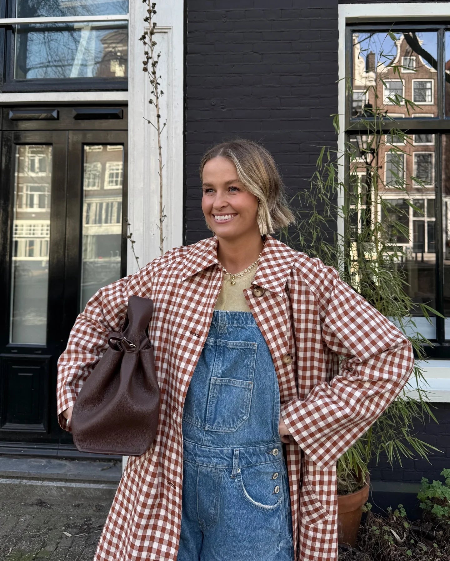 Red Plaid Long Trench Coat Women Casual Lapel Single Breasted Full Sleeve - American Thistle Red Plaid Long Trench Coat Women Casual Lapel Single Breasted Full Sleeve