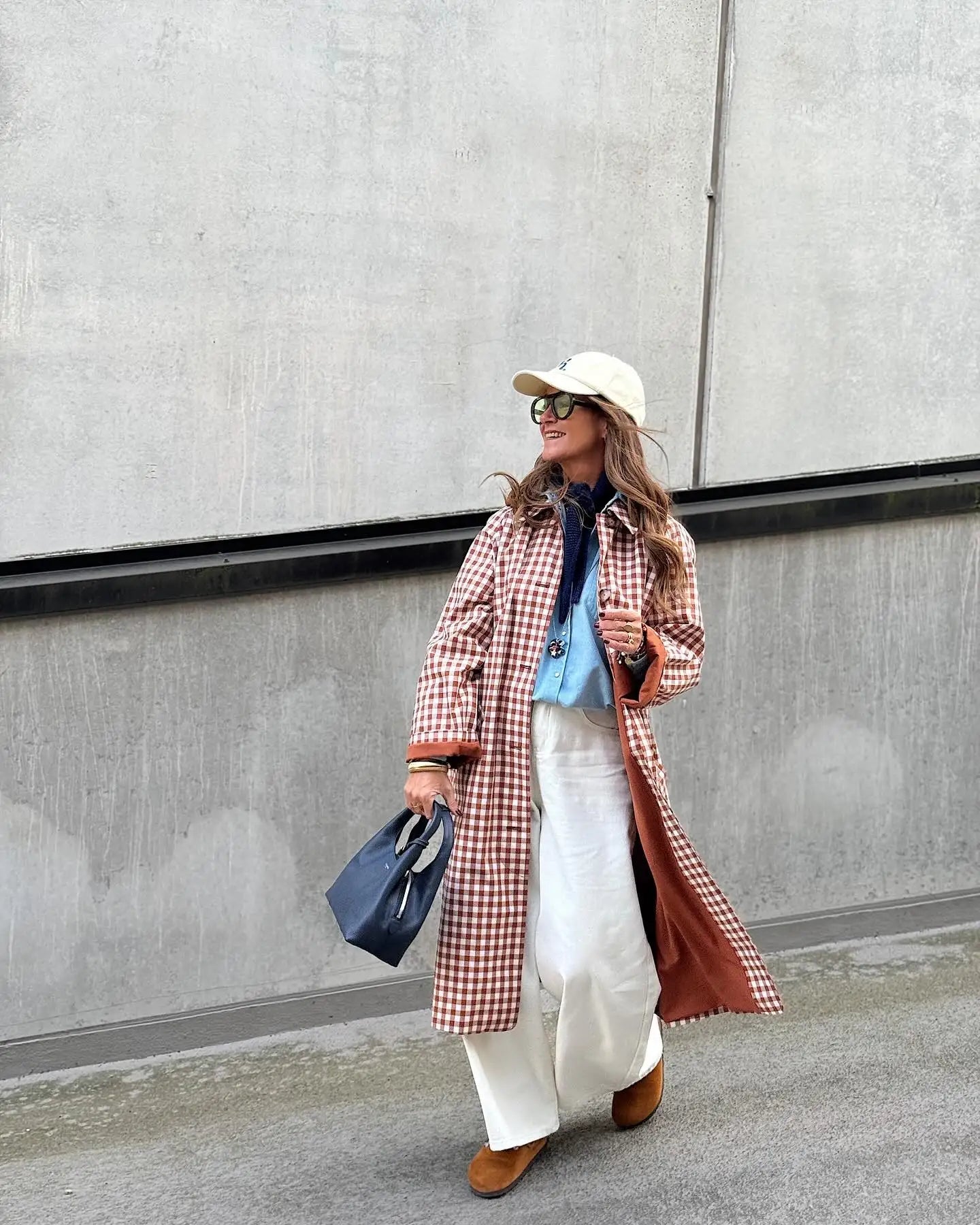 Red Plaid Long Trench Coat Women Casual Lapel Single Breasted Full Sleeve - American Thistle Red Plaid Long Trench Coat Women Casual Lapel Single Breasted Full Sleeve