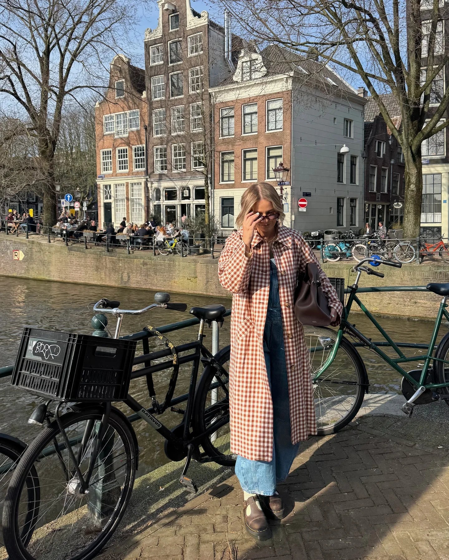 Red Plaid Long Trench Coat Women Casual Lapel Single Breasted Full Sleeve - American Thistle Red Plaid Long Trench Coat Women Casual Lapel Single Breasted Full Sleeve