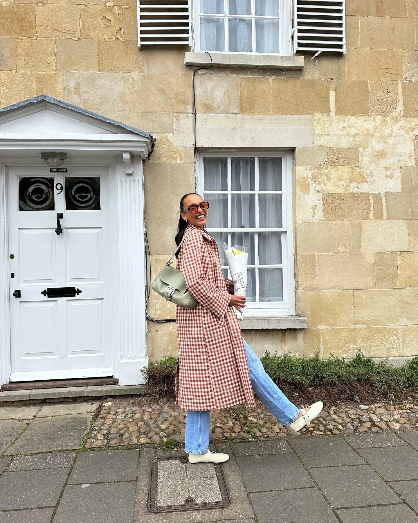 Red Plaid Long Trench Coat Women Casual Lapel Single Breasted Full Sleeve - American Thistle Red Plaid Long Trench Coat Women Casual Lapel Single Breasted Full Sleeve