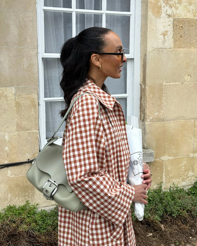 Red Plaid Long Trench Coat Women Casual Lapel Single Breasted Full Sleeve - American Thistle Red Plaid Long Trench Coat Women Casual Lapel Single Breasted Full Sleeve