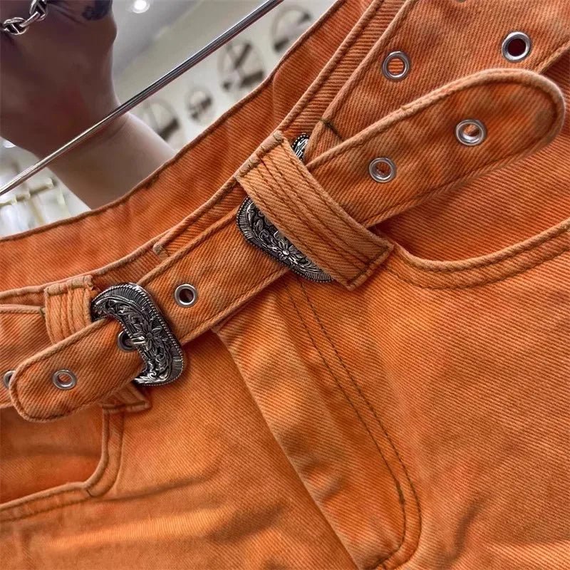 Retro Brown Shorts with A Cut Waistband High Waist - American ThistleRetro Brown Shorts with A Cut Waistband High Waist