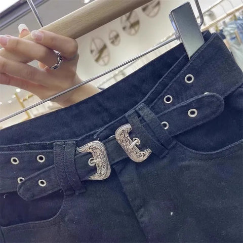 Retro Brown Shorts with A Cut Waistband High Waist - American ThistleRetro Brown Shorts with A Cut Waistband High Waist